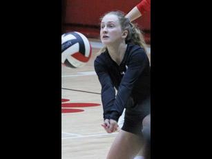 Press file photo - Rhiley Bryson made 1,344 digs during her three-year varsity career. 