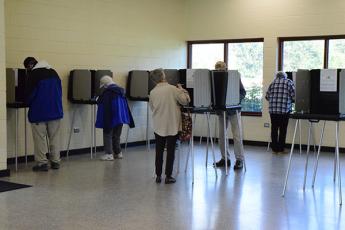 Press photo/Linda Mathias - Turnout has been heavy during early voting, which ends at 3 p.m. Saturday, Oct. 31.  