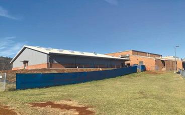 Press photo/Will Woolever - Construction continues on the new athletic building at Macon Middle School.