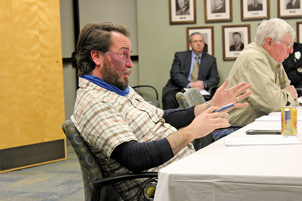Press photo/Jake Browning - Councilman David Culpepper shares his thoughts on the Whitmire property during the Franklin Town Council’s annual strategic planning meeting.