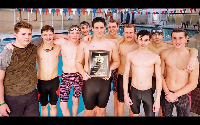 Press photo/Andy Scheidler - From left: Kyler Cochran, Hunter Cabe, Isaiah Stockton, Jacob Cabe, Michael Frazier (holding plaque), Caden Tyler, Joseph Vernelson, Blake Cassada, Luke Borgmann, Clayton Guynn. Not pictured: Traveler Shaw, Landon Shaw.