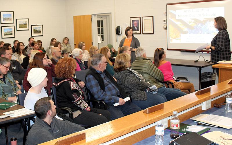 Press photo/Jake Browning The Macon County Board of Education ran out of room to hold everyone who came to support arts education at their monthly meeting on Monday night.