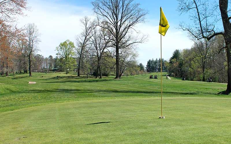 Press photo/Andy Scheidler - The cups at Franklin Golf Course have been raised two inches above the level of the green, which prevents people from reaching into the hole to get their ball.