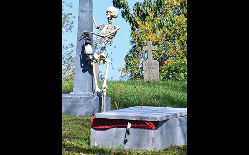 Press photos/Linda Mathias - Macon County homes are putting out their scariest displays ahead of Halloween on Saturday, Oct. 31.
