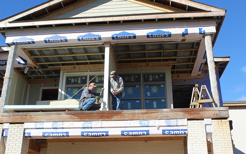 Press photo/Lee Buchanan - Work continues on Hospice House of WNC. Each of the six residence suites will have a balcony.