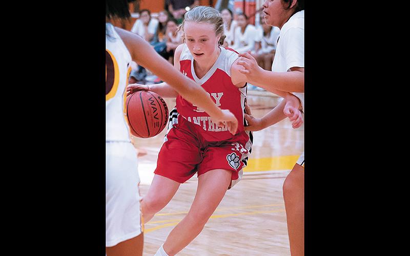 File photo - Two-time All-Western North Carolina senior Canaan Drake drives toward the lane durng a game last season. The Panthers will defend their Mountain Six Conference title against tough competition after the new year.
