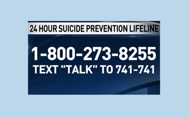 1-800-273-8255 Suicide Prevention