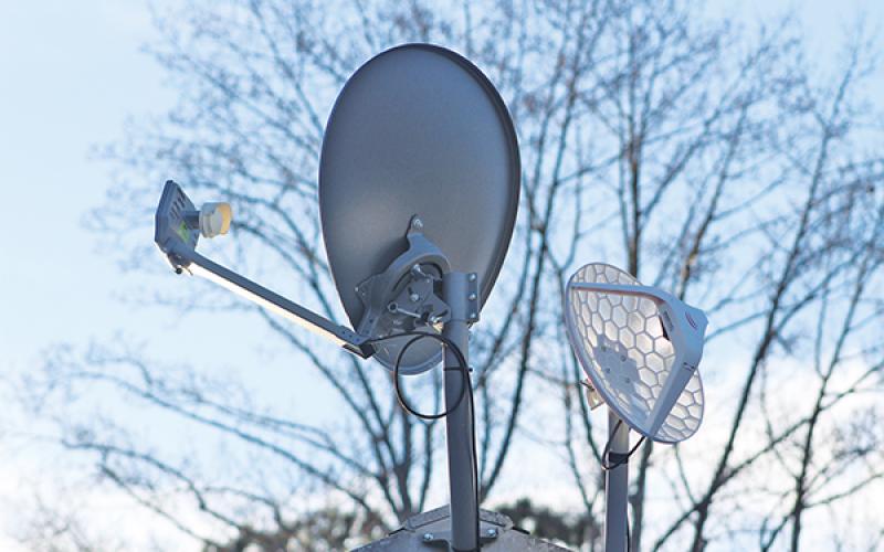 Press photo/Jake Browning - The smaller dish will intercept signals relayed point-to-point style from areas with strong broadband to the LBJ Job Corps, increasing the quality of internet at the center.