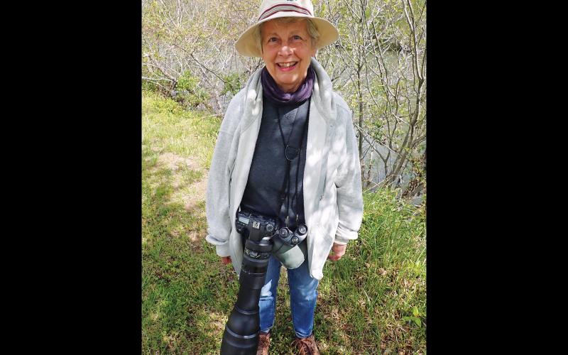 Photo/ Fred Alexander - Barbara McRae was often spotted in her birding gear along the Greenway in Franklin.