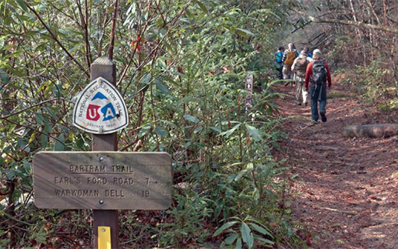 Photo submitted - Hikers walk the trail followed by 18th-century naturalist William Bartram.