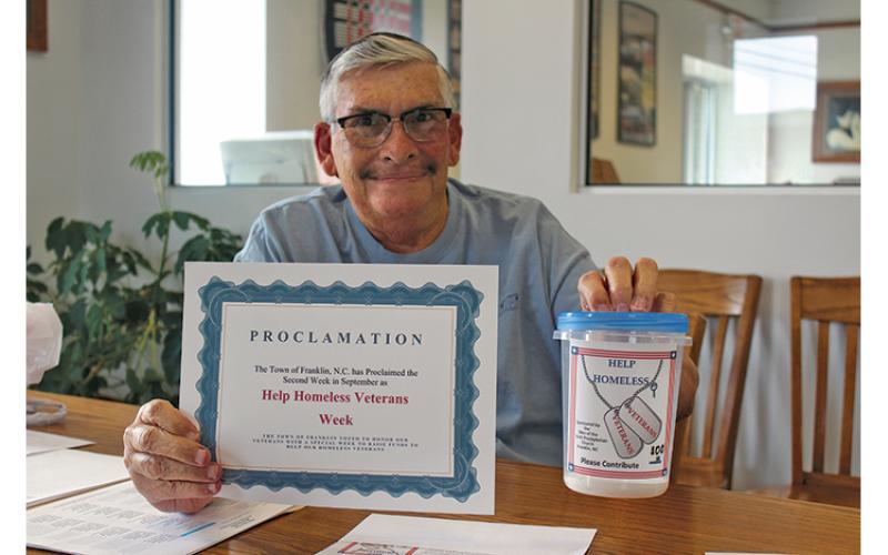 Press photo/Jake Browning - Ned Kraft and members of the Presbyterian Church men’s group are collecting donations to help homeless veterans.