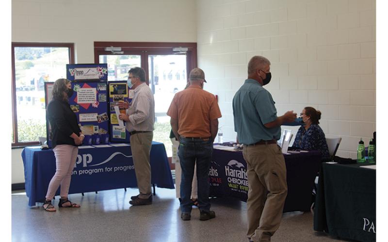 Press photo/Jake Browning - The NCWorks Job Fair featured a dozen regional employers including Macon Program for Progress, Harrah’s Cherokee and Parkdale, each of whom had at least one available position that pays $15 an hour or more.