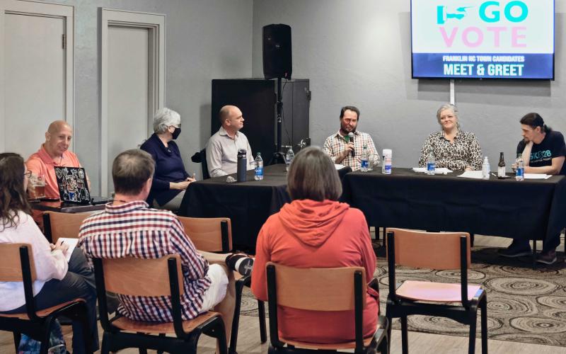 Press photo/Braulio Fonseca - The five Town Council candidates participated in a candidate forum on Oct. 18 at Lazy Hiker.