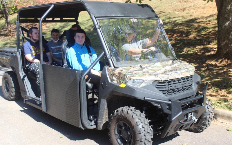 Press photo/Jake Browning - Franklin High School’s new mobility quad is a big help to students who have trouble getting around the school’s sprawling campus, particularly students in the exceptional children program.