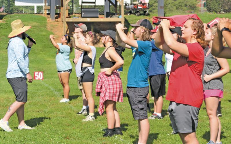 Press photo/Thomas Sherrill - New FHS Band Director Daniel Ball leads band camp on July 31.
