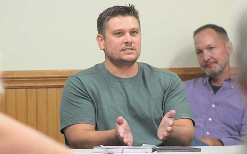 Press photo/Thomas Sherrill - Stephen Johnson shares his recovery story with the Behavioral Health Task Force.