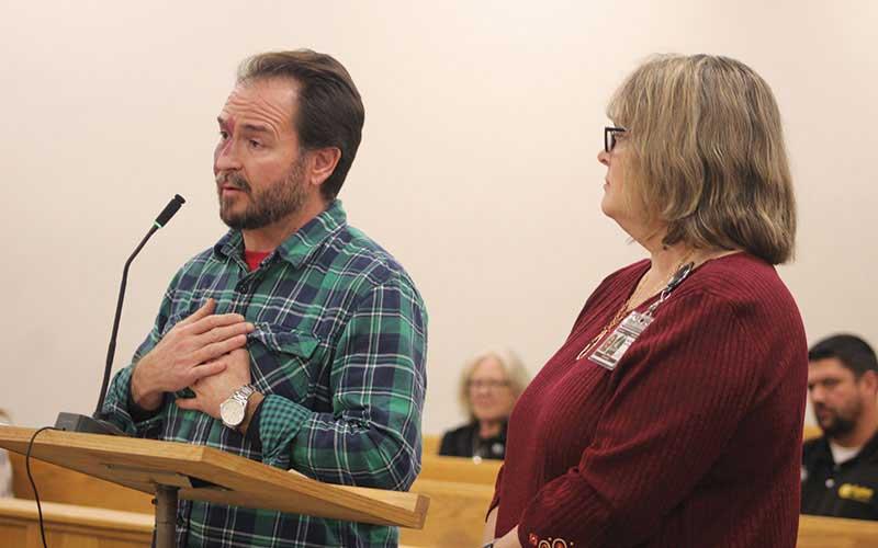 Press photo/Thomas Sherrill - Franklin Town Council member David Culpepper and Town Manager Amie Owens.