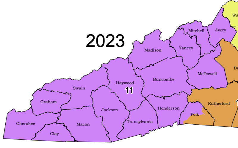 A map showing the newest changes to U.S. House District 11.