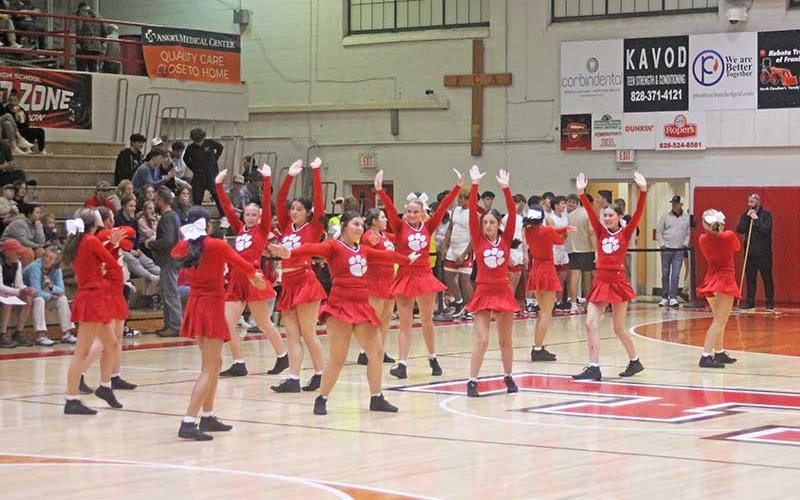 Press photo/Will Woolever - FHS cheer is pictured at Panther basketball’s home game against Rabun Dec. 5.