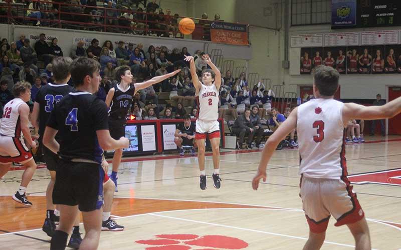 Press photo/Will Woolever - Junior guard Braylen Dezarn attempts a 3-pointer versus Smoky Mountain Jan. 12.
