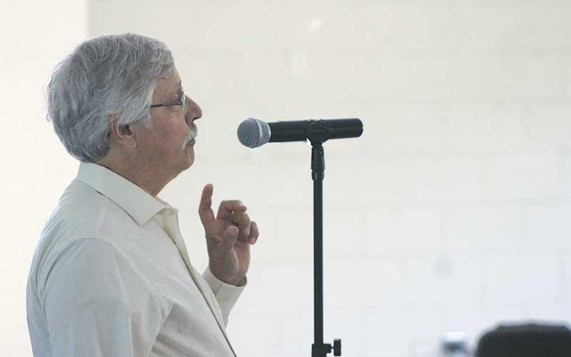 Press photo/Thomas Sherrill - Dr. Mark Messino speaks to Affiliated Monitors during its Franklin meeting on Thursday, June 20.