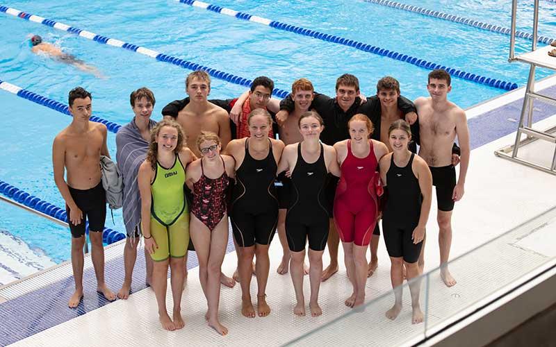 Press photo/Will Woolever - The Franklin Amateur Swim Team contingent is pictured at the Amateur Athletic Union Junior Olympics in Greensboro last weekend.