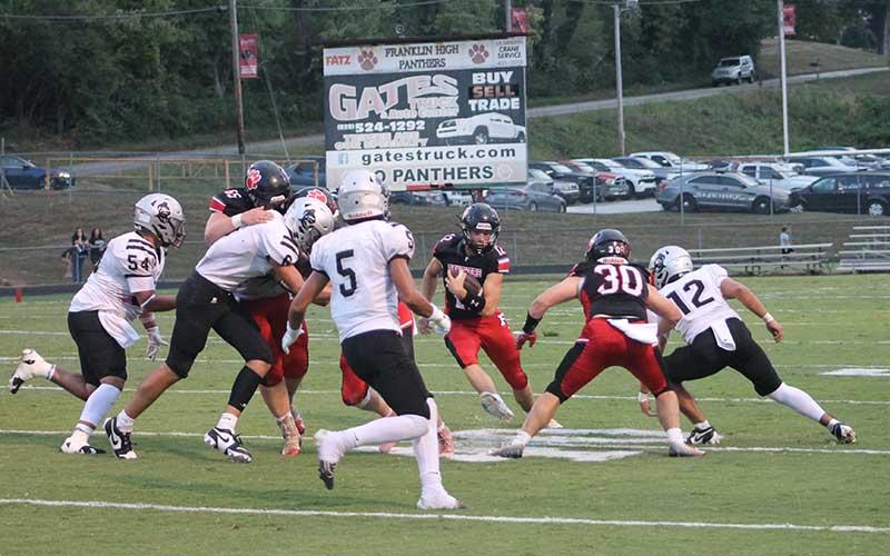 Sophomore quarterback Anderson Terrell carries the ball versus Robbinsville.