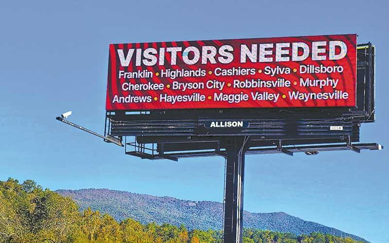 Photo/Smoky Mountain Host - Smoky Mountain Host is partnering with Allison Outdoor Advertising, which donated billboard space to advertise the towns in Western North Carolina that are accepting visitors.