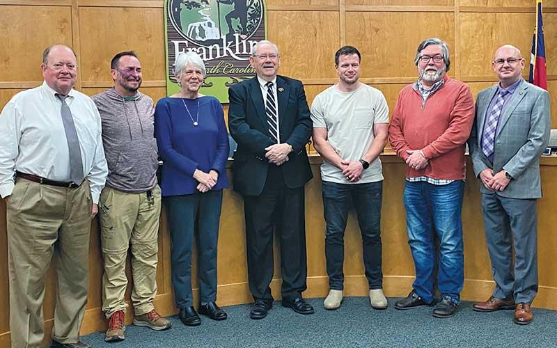 Press photo/Rachel Hoskins - The Town of Franklin was the second municipality statewide to pass a Resolution Pledging to Practice and Promote Civility. Council members and Town Manager Amie Owens attended a two-hour webinar on the Commit to Civility program, signed the pledge and adopted the resolution. In passing the resolution, Mayor Jack Horton expressed his appreciation to the council on their professionalism toward each other and the public.