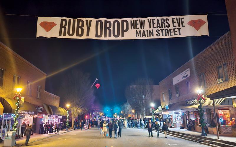 Press file photo. The 11th annual New Year’s Eve Ruby Drop will include two drops (9 p.m. and midnight), live music, carriage rides and a photo booth.