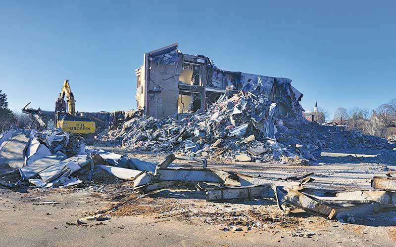 Press photo/Thomas Sherrill - Demolition of the old Angel Medical Center on Riverview Street continues.
