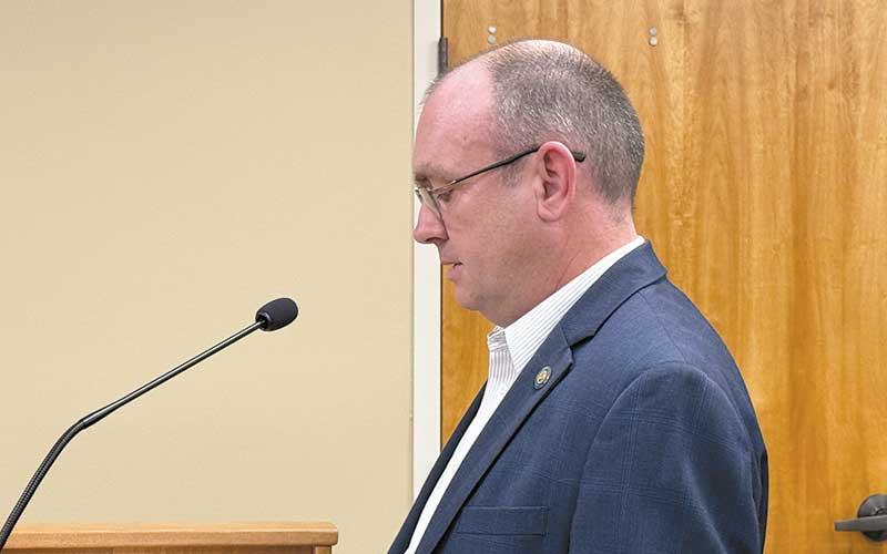 Press photo/Mia Overton - Vice Mayor Stacy Guffey addresses questions about his residency.