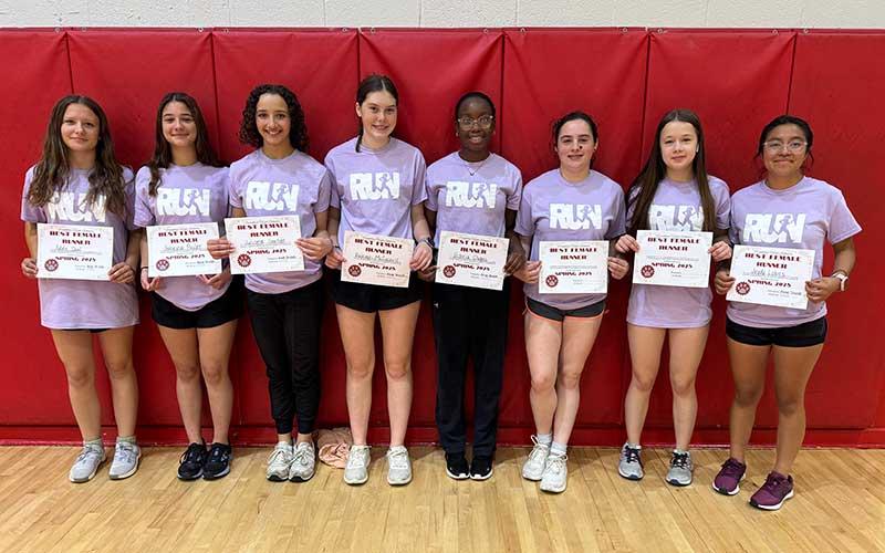 First period BFS award winners (from left): Addie Deal, Sabrina Pooler, Juliona Garber, Ryleigh McConnell, Victoria Dugas, Brianna Quinn, Leeona Stiwinter, Jeydy Lobos. Not pictured: Jordan Westerman, Gabriela Roca.