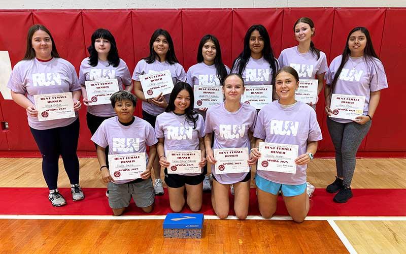 Second period BFS award winners: (back row, from left) Olivia Rinker, Megyn Frye, Katelyn Lopez, Jacqueline Zendejas, Christina Rodriguez, Silver Johnson, Izuri Rojas; (front row, from left) Giselle Garcia, Evelyn Martinez, Jenna Holden, Bailey Wooten.