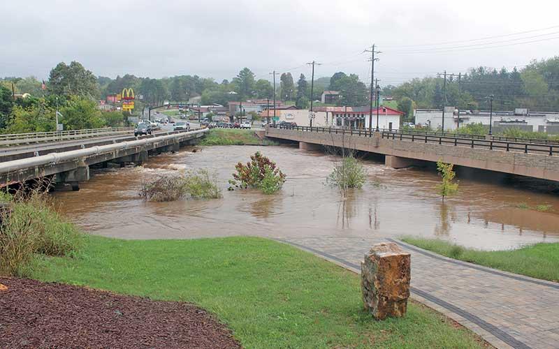 Press file photo - The Little Tennessee River as seen on the morning of Friday, Sept. 27, 2024, after Helene brought heavy rain to Macon County.