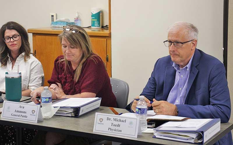 Press photo/Shelby Powell - Newly appointed Board of Health members Ava Ammons and Dr. Michael Toedt at their first meeting on Sept. 23.