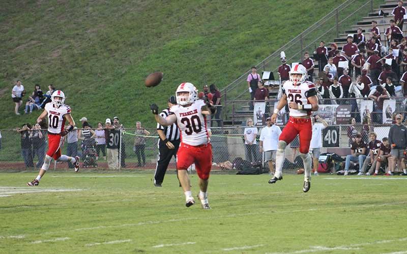 Press photo/Will Woolever - Senior captain Addix Sutton intercepts a Devil pass during Franklin’s 45-27 win at Swain Sept. 5.