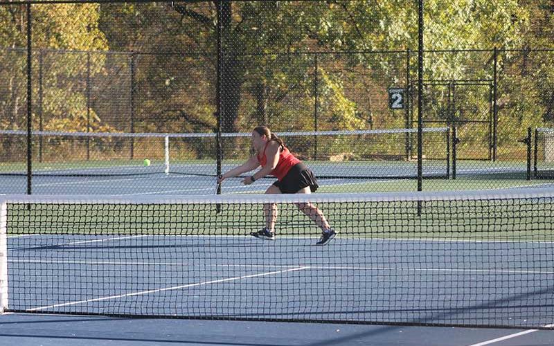 Press photo/Will Woolever - Junior Olivia Rinker chases after a ball in Franklin’s first-round state playoff match versus East Rowan Oct. 13.