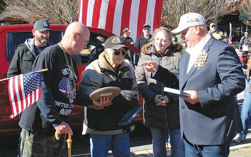 Press photo/Shelby Powell - World War II veteran Paul Shepherd was recognized as the oldest living veteran in Macon County during the Veterans Day ceremony on Tuesday.
