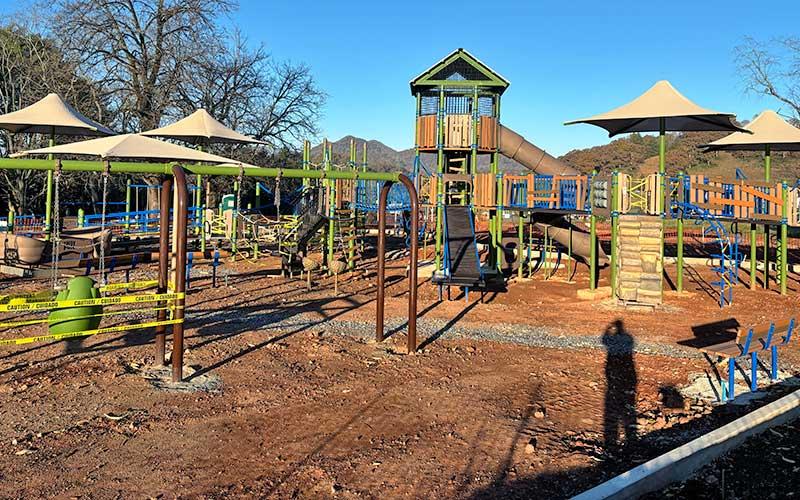 Press photo/Will Woolever - Construction continues on the new inclusive playground at Sunnyside Park in East Franklin. At the Nov. 3 Town Council meeting, the board approved a contract to build restrooms, parking and sidewalks at the park.