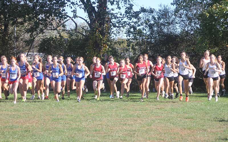 Press file photo - Panther women’s cross country leaves the starting line at the Mountain Eight Conference Championship meet Oct. 14.