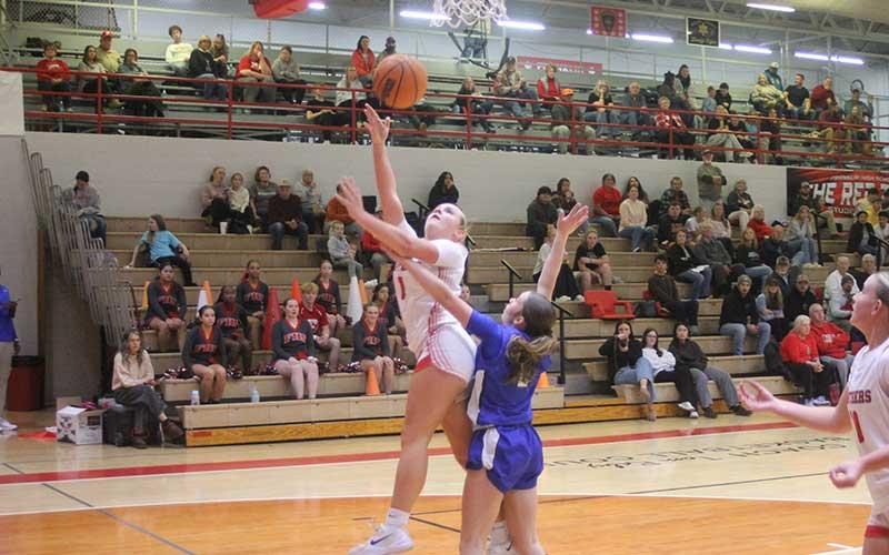 Press photo/Will Woolever - Rylee Greene attempts a tough running shot versus Bevard Dec. 16.