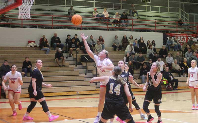 Press photo/Will Woolever - Sophomore Bristol Brooks drives to the rim versus Hayesville Nov. 25.