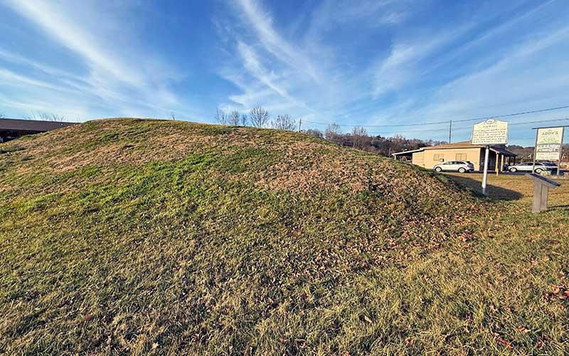 Press photo/Mia Overton - The Noquisiyi Mound pictured on Jan. 5 in East Franklin. “It’s a really meaningful moment for us, and I can’t wait to see where the collaboration and the future partnership of Noquisiyi goes from here,” said Angelina Jumper on the Franklin Town Council’s vote authorizing the mound be returned to the EBCI.