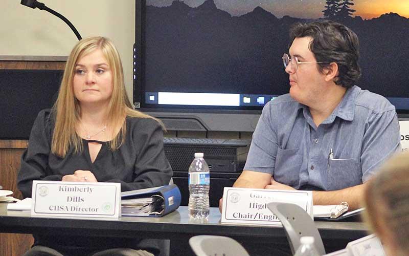 Press photo/Shelby Powell - New CHSA director Kim Dills (left) attends her first board meeting as Garrett Higdon is selected as the board’s chair.
