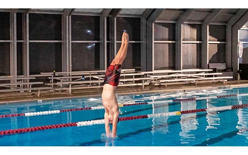 Press file photo - Brant competes in the 1-meter dive at a meet last winter.