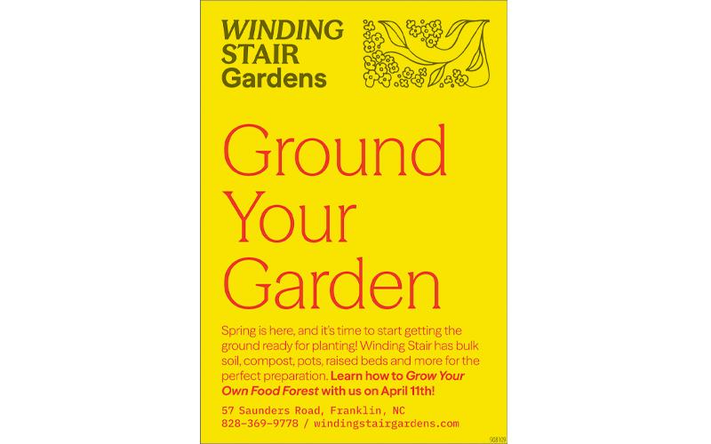 Ground your Garden at Winding Stair on Saturday, April 11