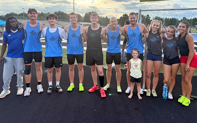 Members of the MoveMore Elite track and field team are pictured at North Buncombe July 10. Credit: Photo submitted