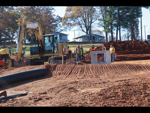 Press photo/Jake Browning - Infrastructure work has begun at Wayah and Maple streets.