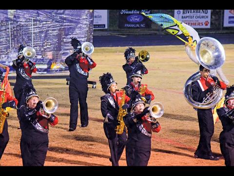 The Franklin High School marching band had to completely revamp their program for the event.